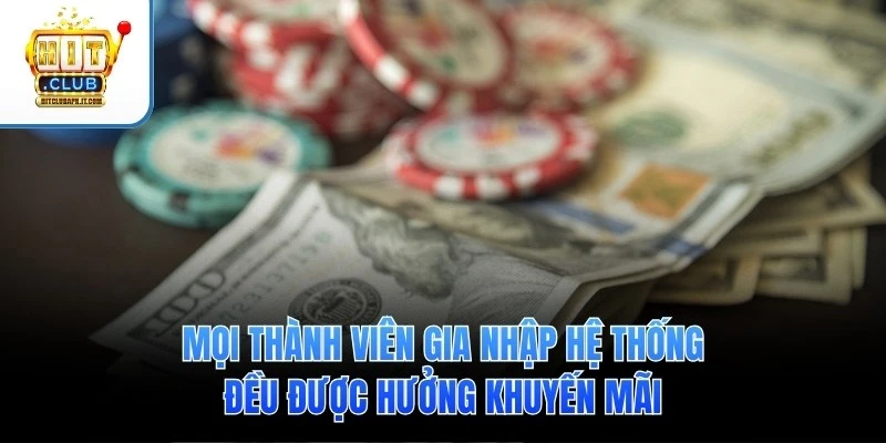 Khuyến mãi Hitclub 1 Mọi thành viên gia nhập hệ thống đều được hưởng khuyến mãi